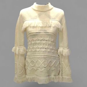 BB Dakota Boho Cream Sweater Medium EUC